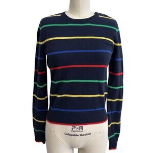NWOT Polo Ralph Lauren Navy Striped Cashmere Sweater XS